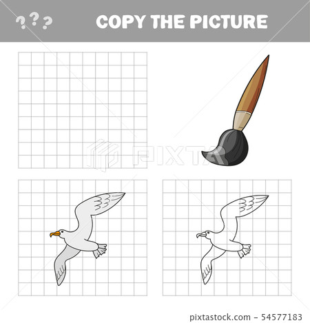Educational game coloring book seagull bird vector illustration Educational game coloring book seagull bird vector illustration 54577183
