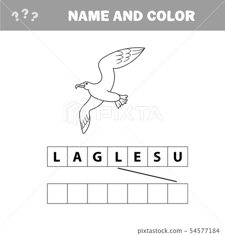 Educational game coloring book seagull bird vector illustration 54577184