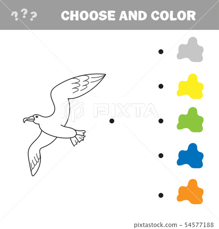 Educational game coloring book seagull bird vector illustration 54577188