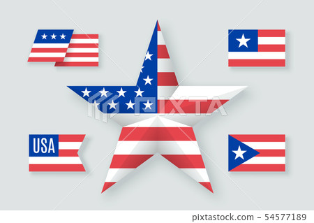 Set of USA symbols and design elements Set of USA symbols and design elements 54577189