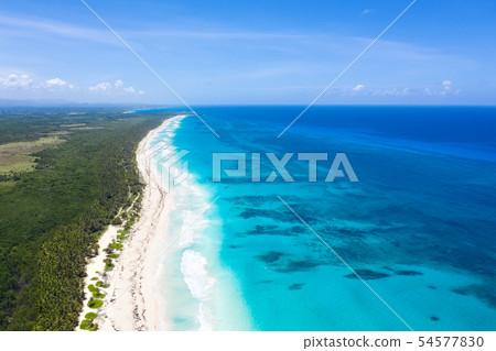 Aerial view from drone on tropical island Aerial view from drone on tropical island 54577830