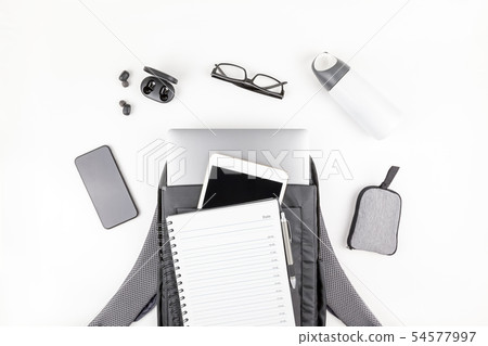 Modern backpack with laptop and tablet inside Modern backpack with laptop and tablet inside 54577997