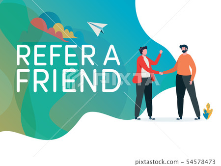 Recruitment. Refer a friend vector illustration. 54578473