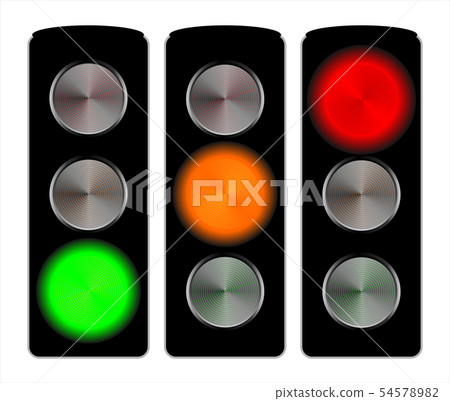 Traffic lights signals set isolated on white Traffic lights signals set isolated on white 54578982