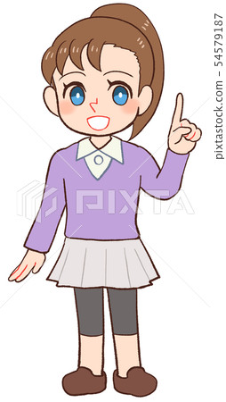 Child whole body pointing 54579187