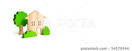 Large two-story house surrounded by bushes  54579544