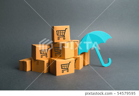 Many boxes with a pattern of shopping carts Many boxes with a pattern of shopping carts 54579595