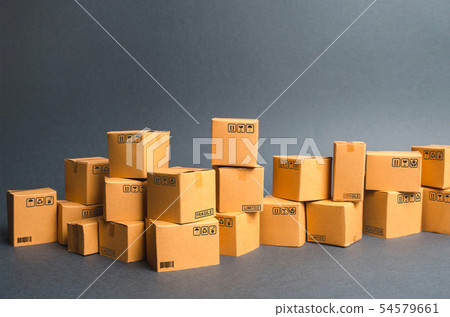 Many cardboard boxes. products, goods 54579661