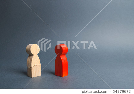 The red figure of the person contacts The red figure of the person contacts 54579672