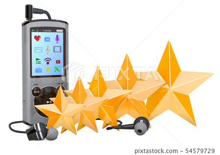 Customer rating of digital audio player, concept. 54579729