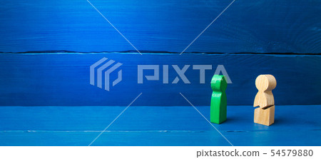 A wooden figure of a man with a crack. A wooden figure of a man with a crack. 54579880