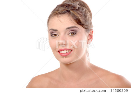 Pretty young woman smiling 54580209