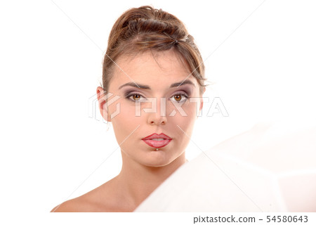 Pretty young woman smiling Pretty young woman smiling 54580643