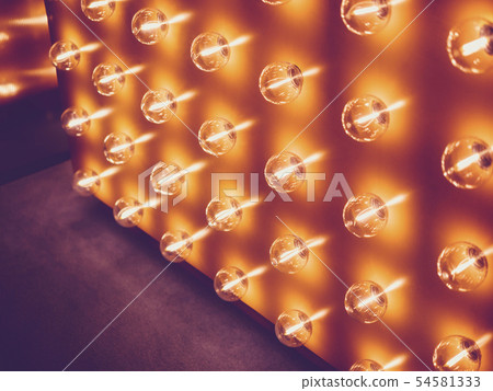 Light bulbs wall panel Festive event lighting  54581333
