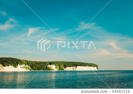 Chalk cliff rocks of Rugen isle at Sassnitz 54581518