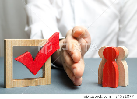 A man shares a group of people with a palm A man shares a group of people with a palm 54581877