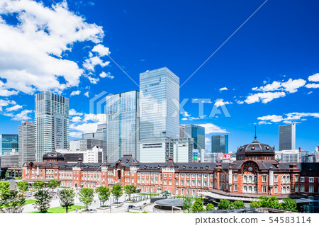 Tokyo Station Marunouchi mouth Station front view Tokyo Station Marunouchi mouth Station front view 54583114
