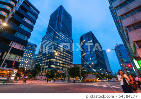 Tokyo cityscape in Japan "Awajicho 2-chome" or Waterras (like walking red light on smartphone) 54584177