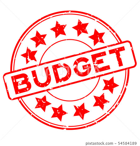 Budget Red Grunge red budget word with star icon round stamp - Stock Illustration ...