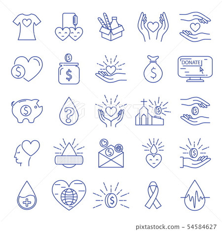 Donation and charity icons 54584627