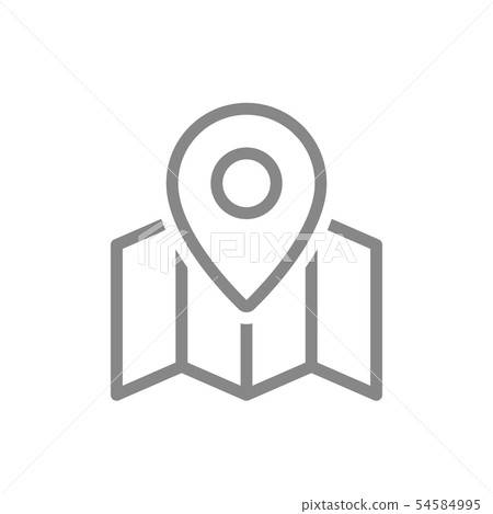 Gps pin on map line icon. Travel symbol and sign 54584995