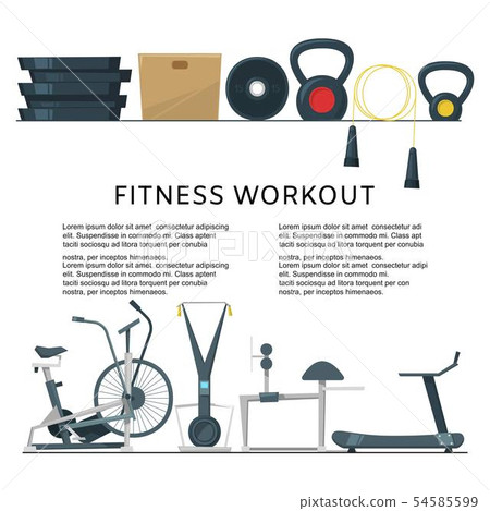 Fitness Workout In Club Or Center Background Stock