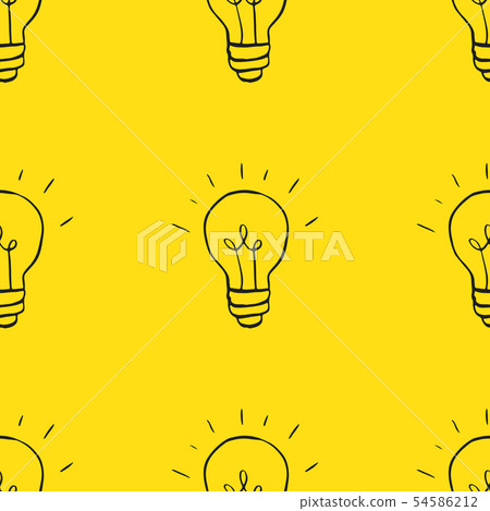 Light bulb Seamless Pattern hand drawn. Vector - Stock Illustration ...
