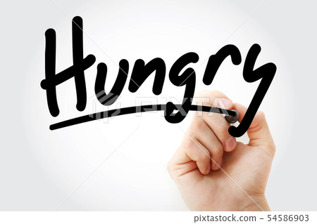 Hungry text with marker Hungry text with marker 54586903