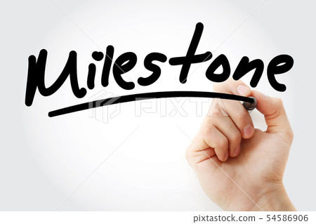 Milestone text with marker Milestone text with marker 54586906