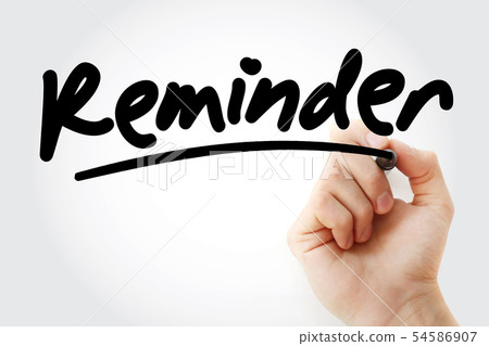 Reminder text with marker Reminder text with marker 54586907