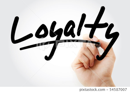 Loyalty text with marker Loyalty text with marker 54587007