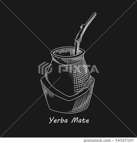 Calabash for yerba mate drink on black background. Calabash for yerba mate drink on black background. 54587107