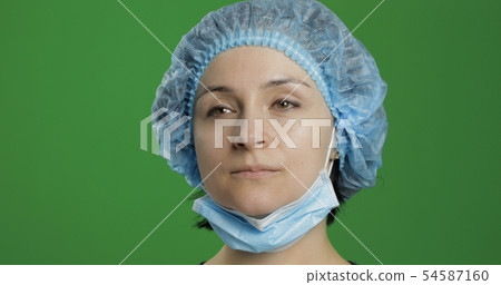 Close-up young doctor. Adult female worker Close-up young doctor. Adult female worker 54587160