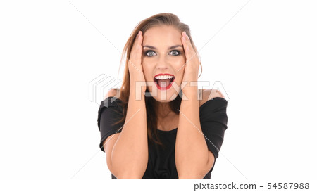 Beauty concept. Women are glad for her success on Beauty concept. Women are glad for her success on 54587988