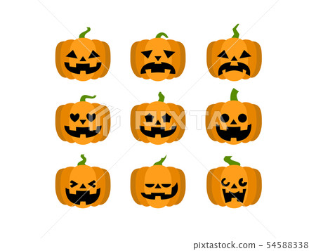 Halloween pumpkin illustration set 54588338