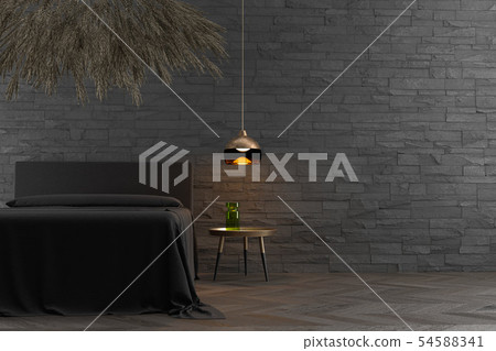 Bedroom with grass cloud 54588341