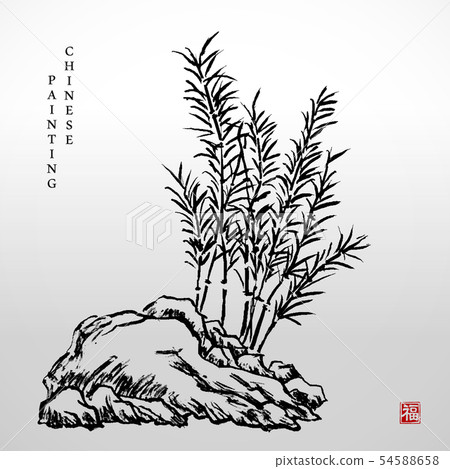 Watercolor ink paint art vector texture 54588658