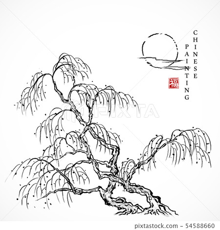 Watercolor ink paint art vector texture 54588660