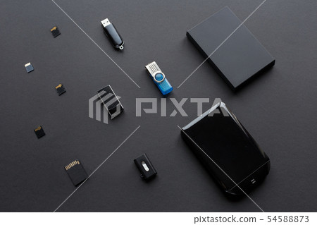 Flash drives, external hard disks and memory cards 54588873