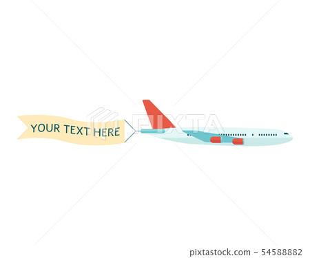 Pane with advertising banner for text flat vector isolated on white background. Pane with advertising banner for text flat vector isolated on white background. 54588882