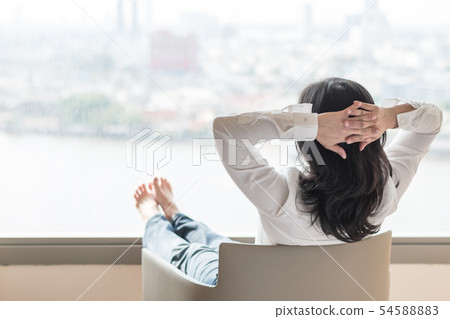 Quality of life concept of business woman relaxing 54588883