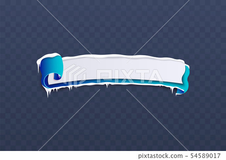 Winter sale banner with icicles vector illustration isolated on transparent. 54589017