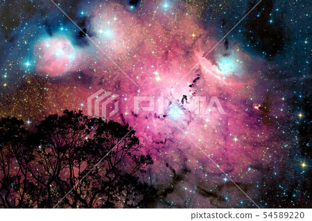 blur galaxy nebula back on night cloud  sky on 54589220
