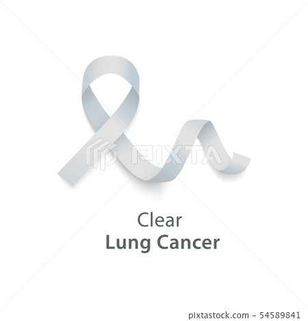 Clear white curly ribbon and loop in realistic style 54589841