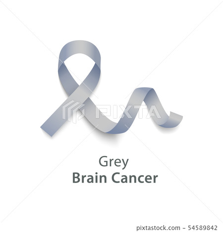 Gray color curly ribbon or loop in realistic style 54589842