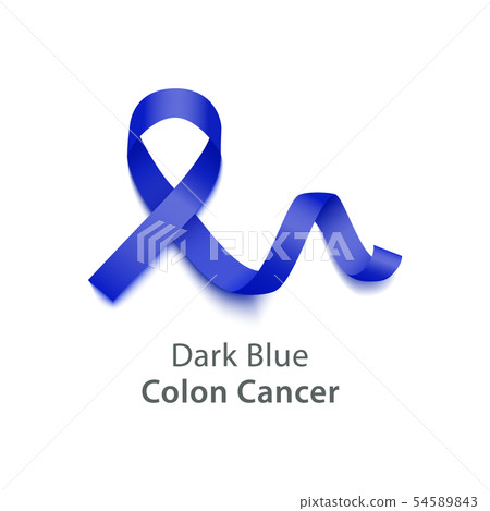 Dark blue color curly ribbon or loop realistic style 54589843