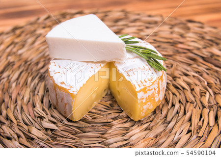 fresh Camembert cheese on straw eco wipes fresh Camembert cheese on straw eco wipes 54590104