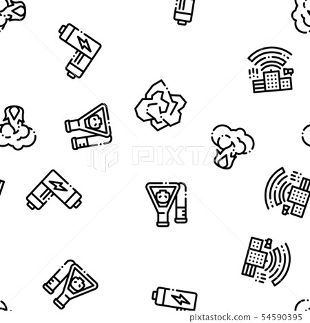 Pollution of Nature Vector Seamless Pattern 54590395