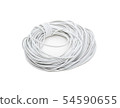 White electric cable wire isolated on white 54590655