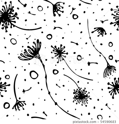 botanical seamless pattern hand drawn vector - Stock Illustration ...
